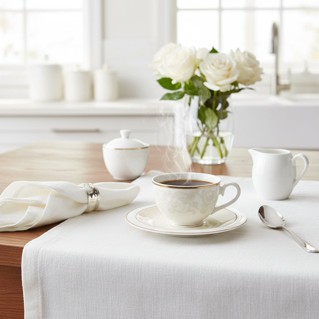 Villeroy & Boch Ivoire: Kaffeetasse / Teetasse / Tasse mit Unterteller