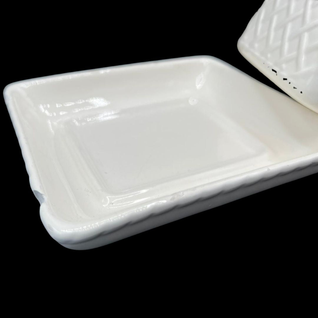 Villeroy & Boch Piemont Estivo weiß: Butterdose mit Deckel - siehe Beschreibung