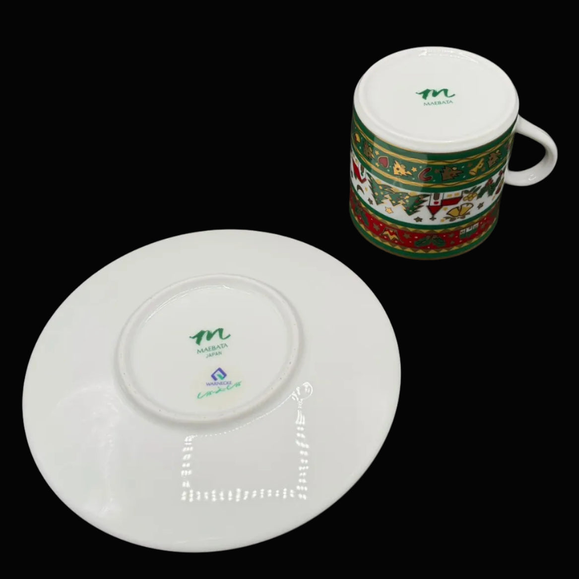 Maebata Merry Christmas: Kaffeetasse / Tasse mit Unterteller