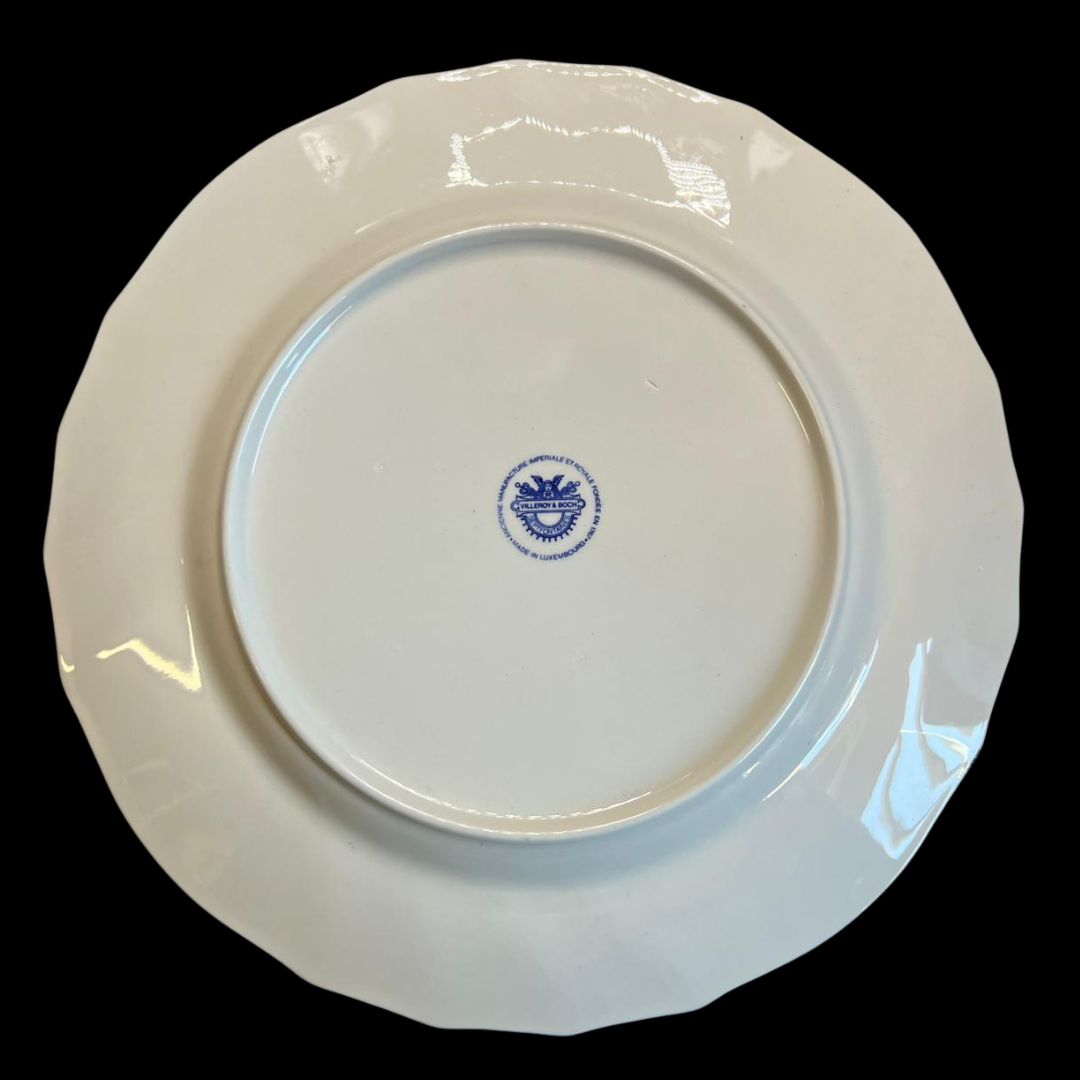 Villeroy & Boch Vieux Bruxelles: Speiseteller / flacher Teller ß rotes Blumenmuster