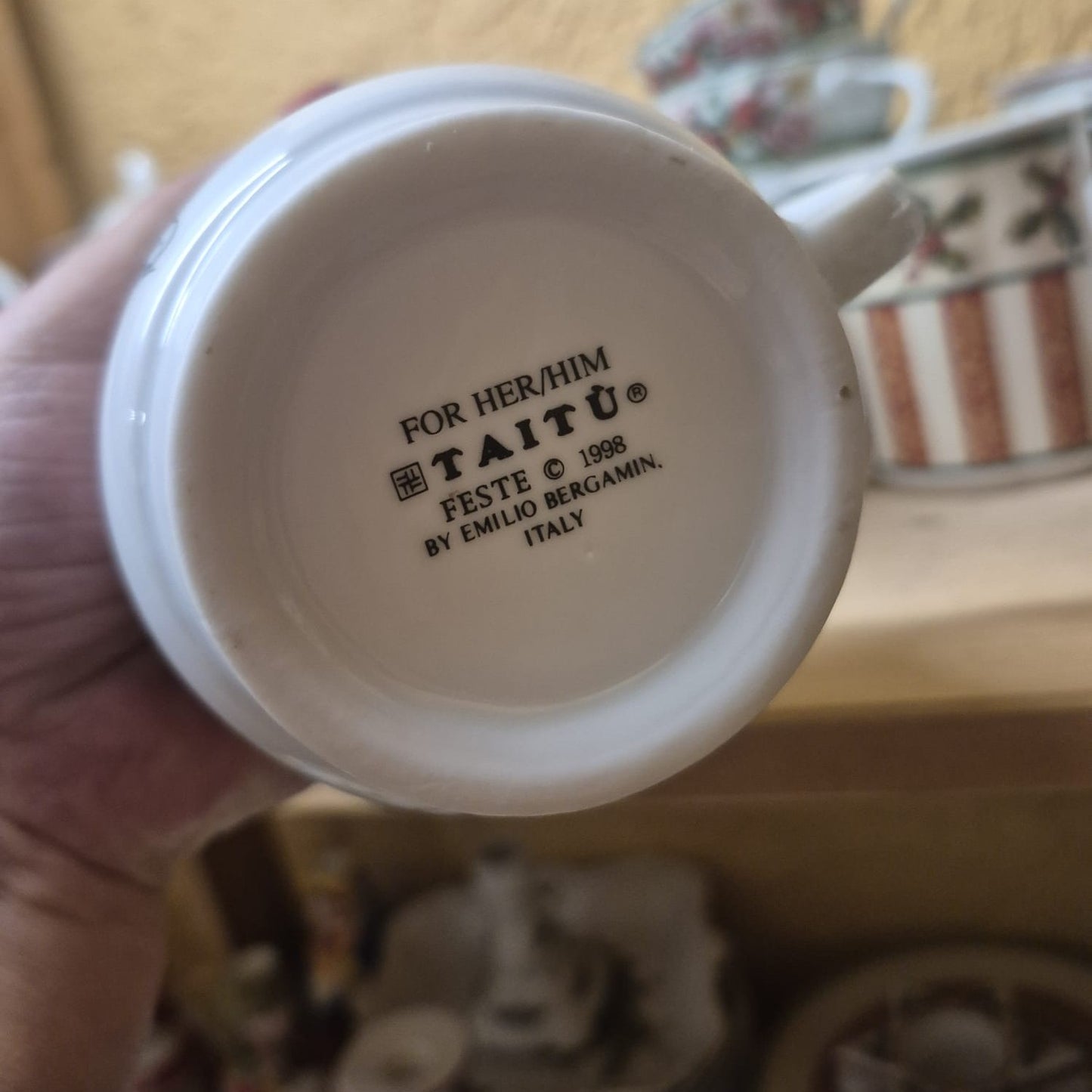 Emilio Bergamin Taitu / Taitù Feste 1998 : Kaffeebecher / Henkelbecher (Noël-Design)