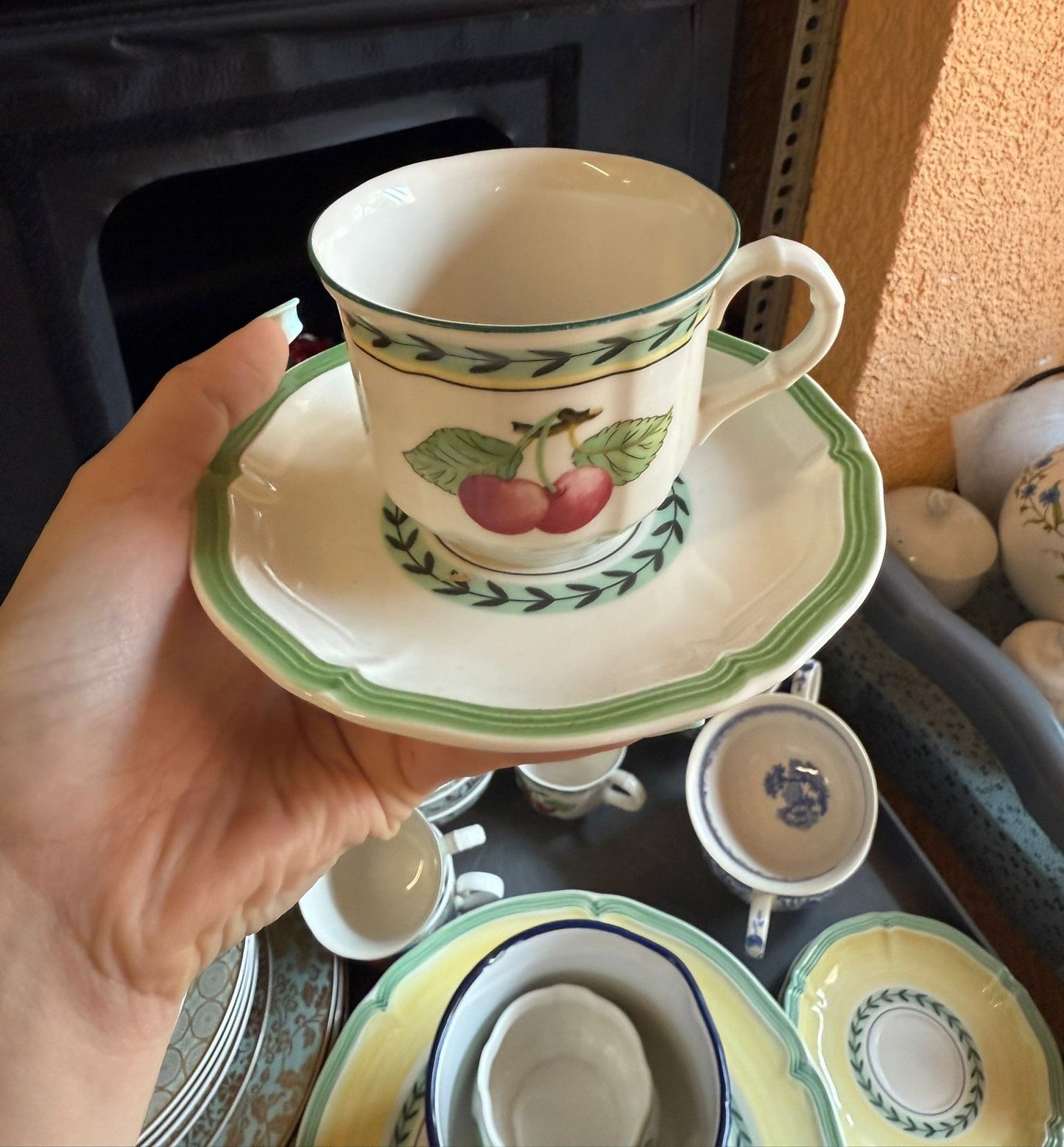 Villeroy & Boch French Garden: Kaffeetasse / Tasse mit Unterteller, weiß (15158125560132)