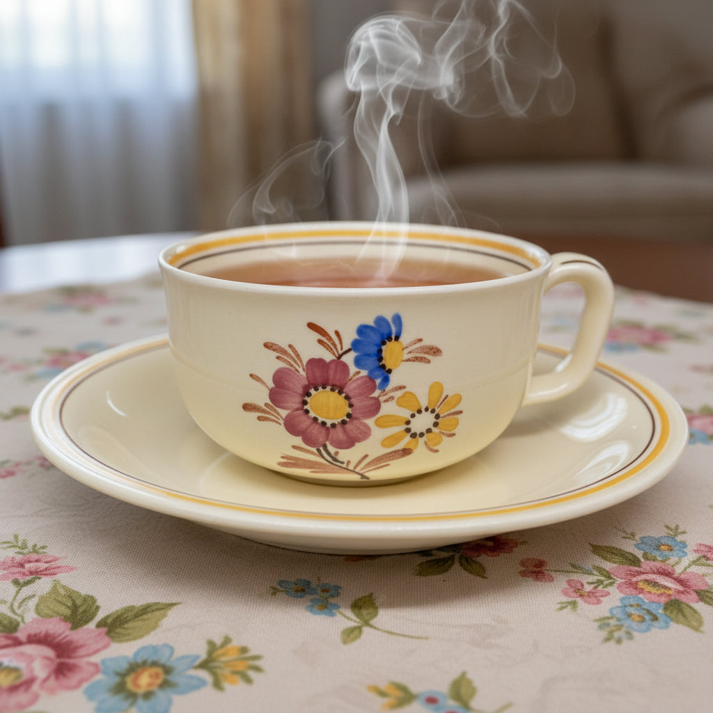 Villeroy & Boch Dresden Blumendekor Tirol?: Teetasse / Tasse mit Unterteller