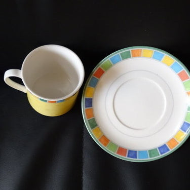 Villeroy & Boch Twist Alea Limone: Kaffeetasse / Tasse mit Unterteller (7120900128905)