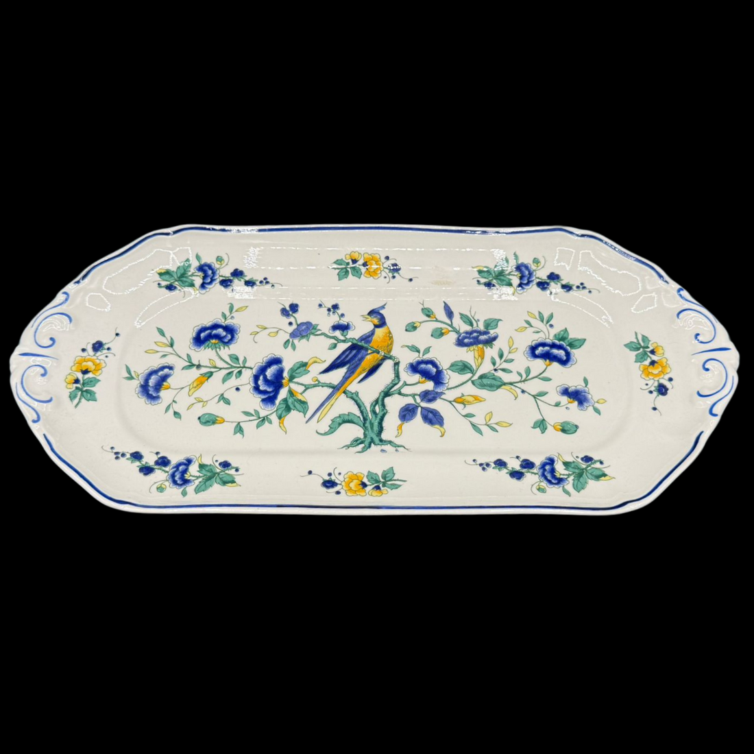 Villeroy & Boch Phoenix blau: Königskuchenplatte / Stollenplatte / Platte (7120799858825)