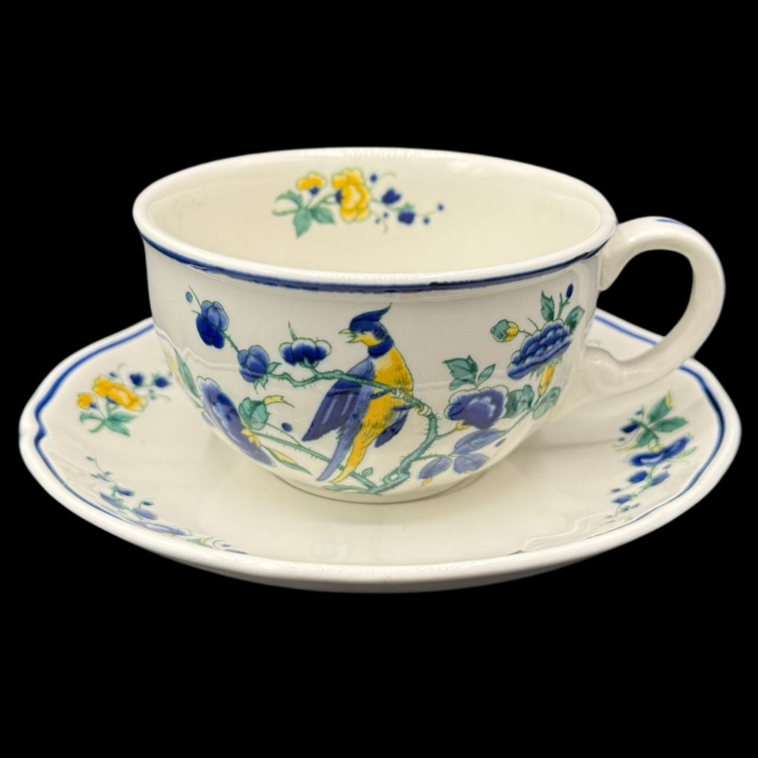 Villeroy & Boch Phoenix blau: Teetasse / Tasse mit Unterteller (7120799793289)