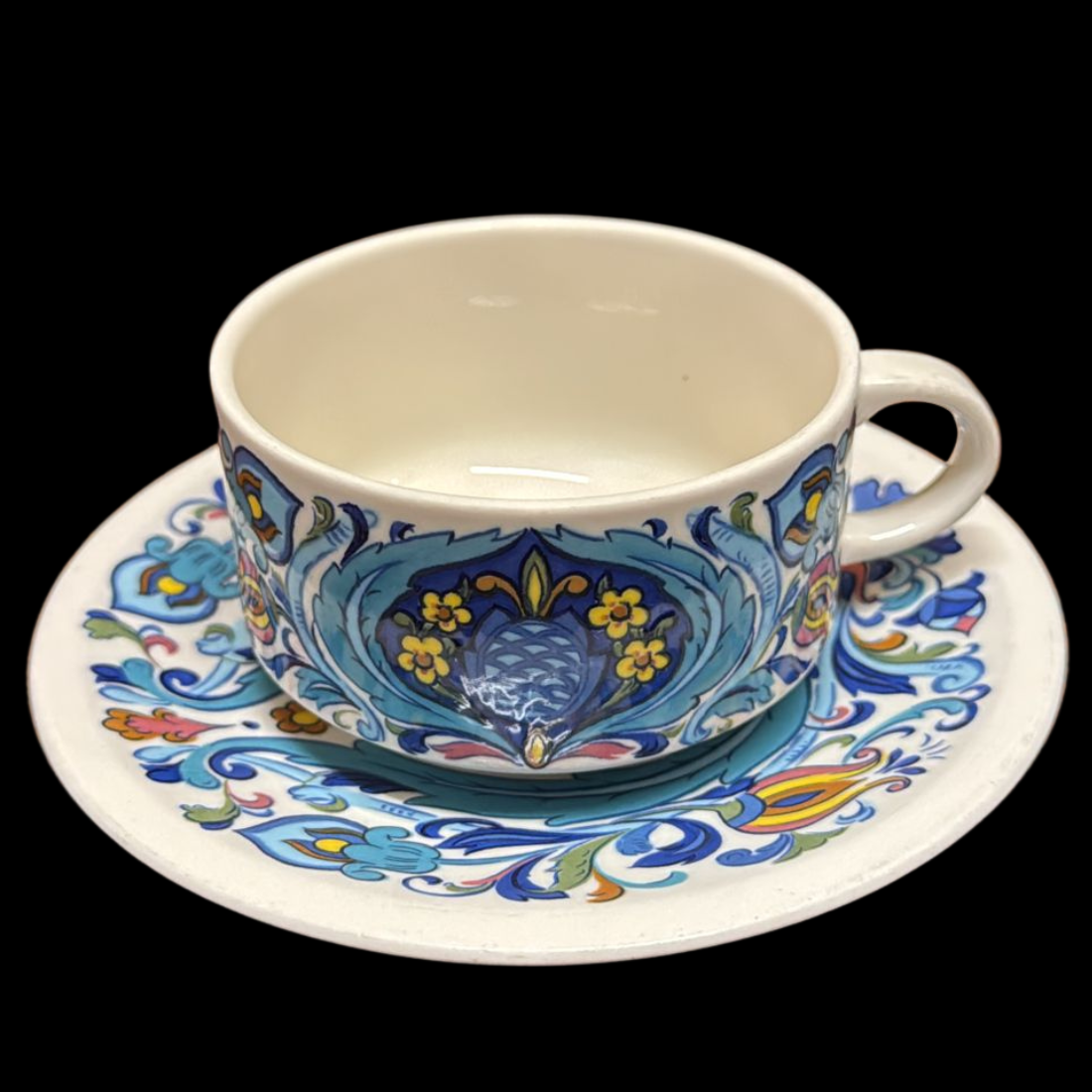 Villeroy & Boch Izmir 1973 (alt): Teetasse / Tasse mit Unterteller (14893355991364)