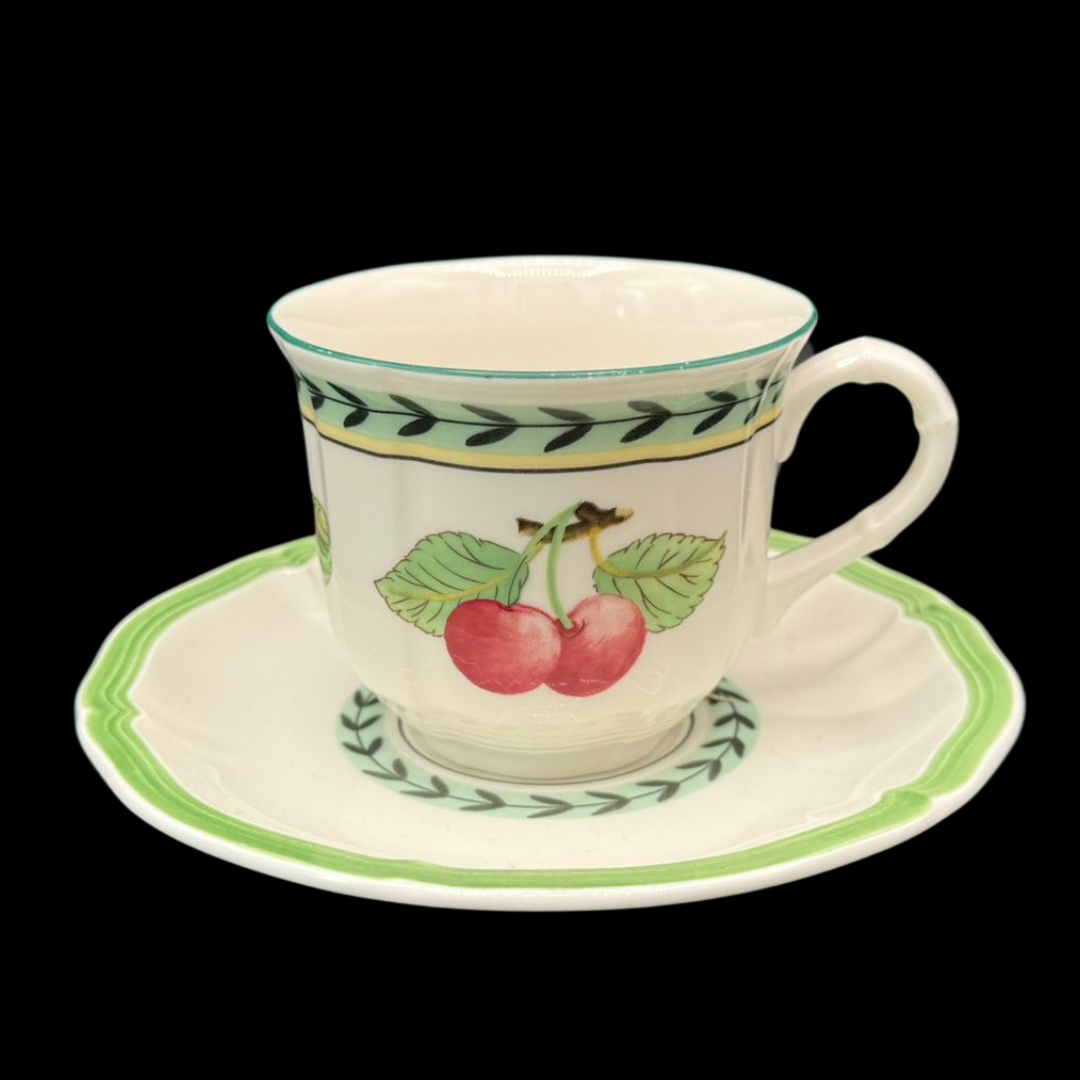 Villeroy & Boch French Garden: Kaffeetasse / Tasse mit Unterteller - weiß (15158125560132)
