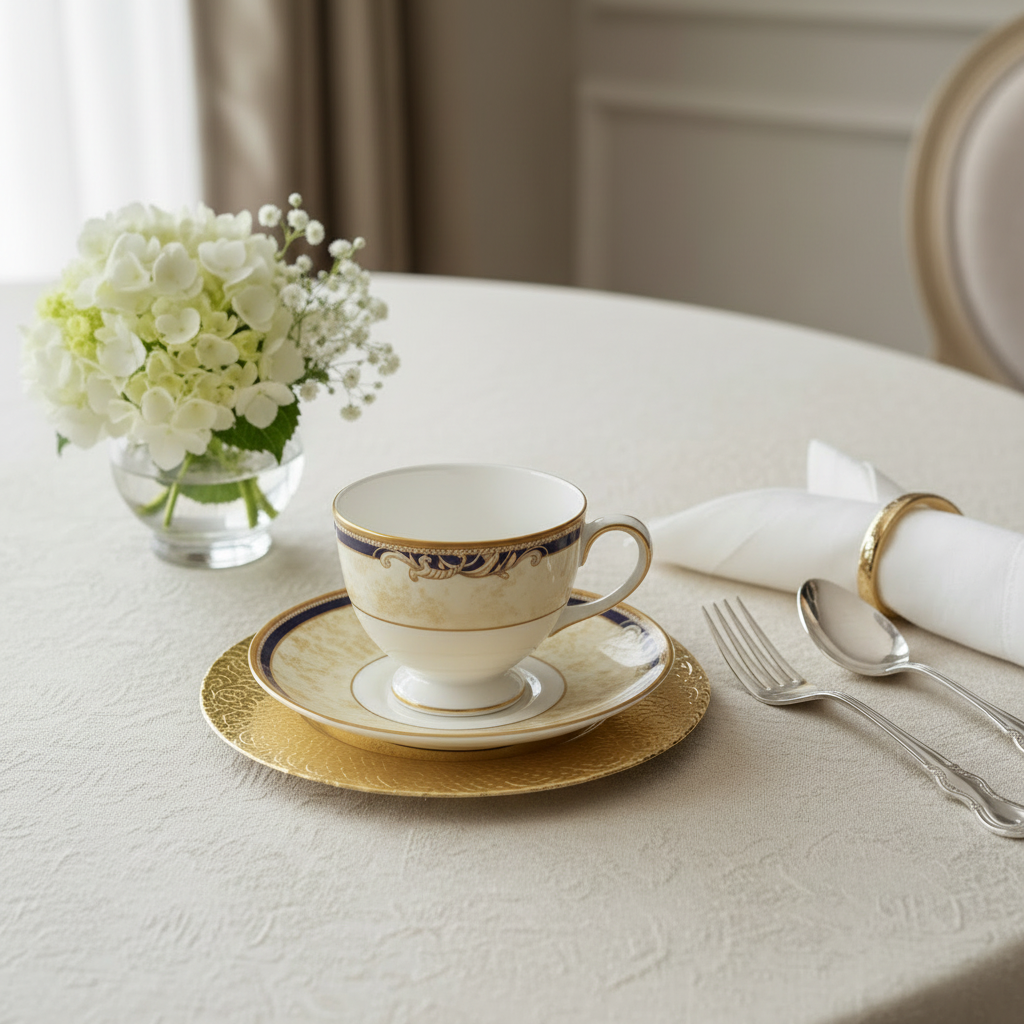 Wedgwood Cornucopia: Kaffeetasse / Tasse mit Unterteller - neu