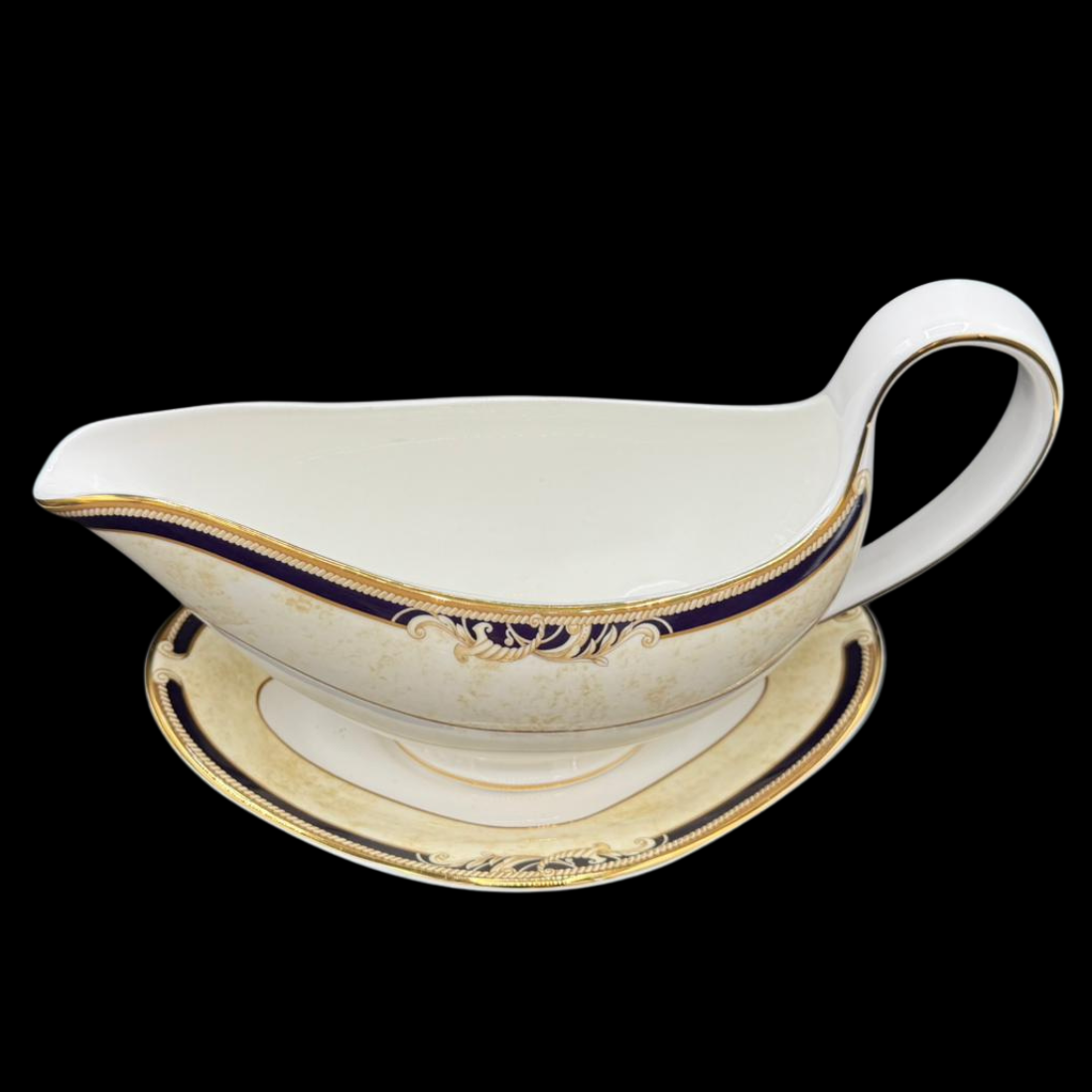 Wedgwood Cornucopia: Sauciere mit Unterteller - neu (15241858548036)