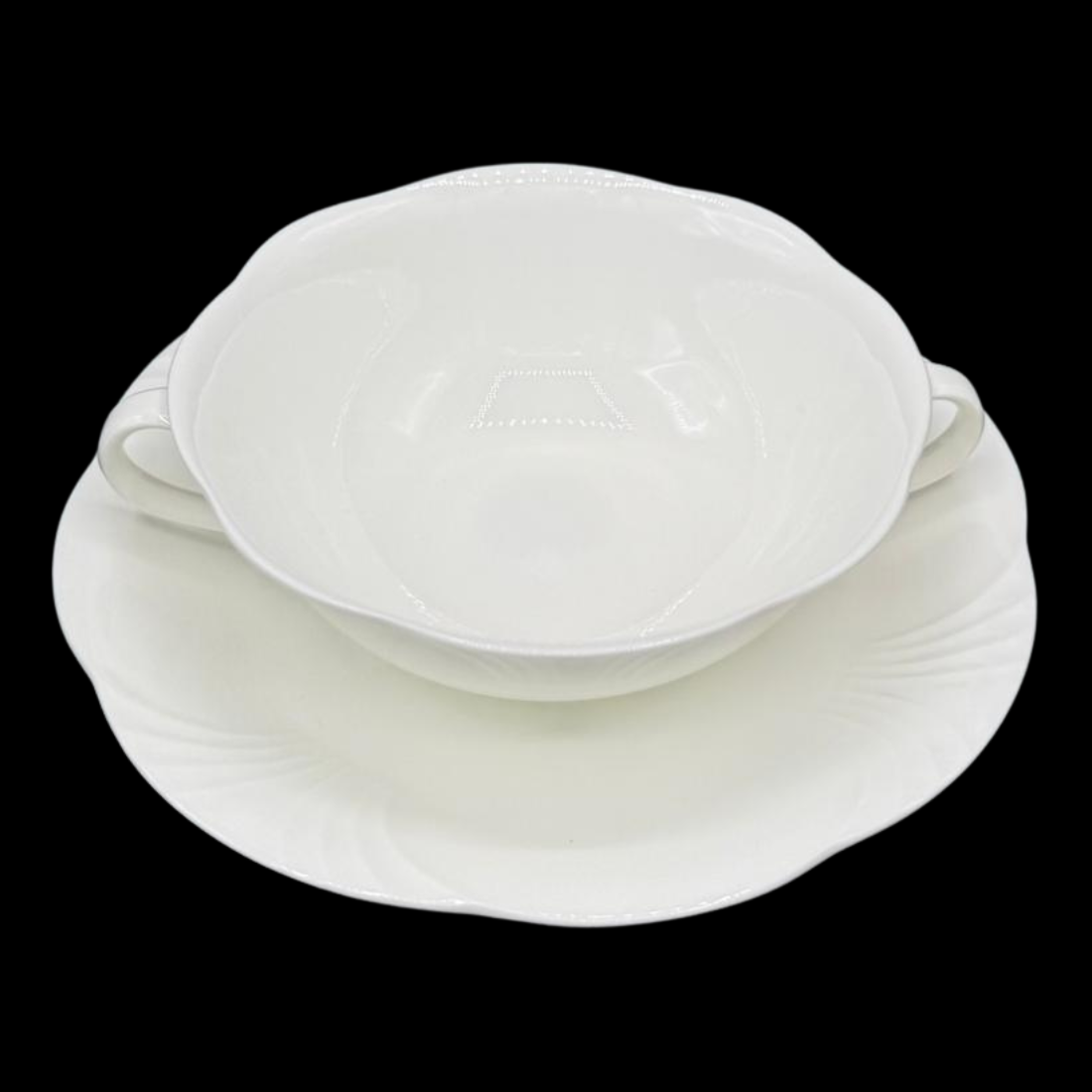 Villeroy & Boch Arco Weiss: Suppentasse mit Unterteller - neu (7121047126153)