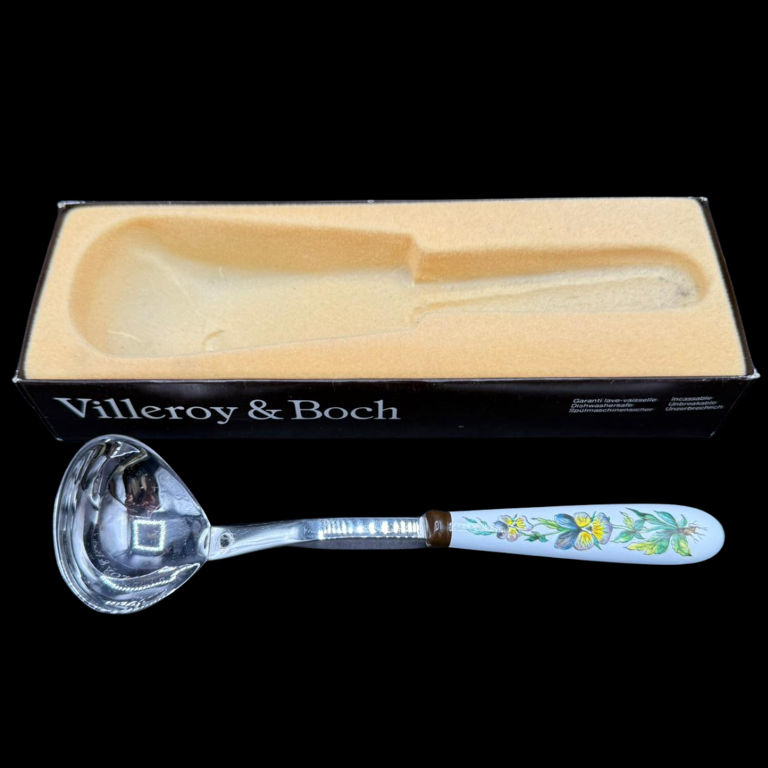 Villeroy & Boch Botanica: Saucenlöffel / Kelle / Schöpflöffel mit Porzellangriff (Besteck) - OVP (7121106698377)