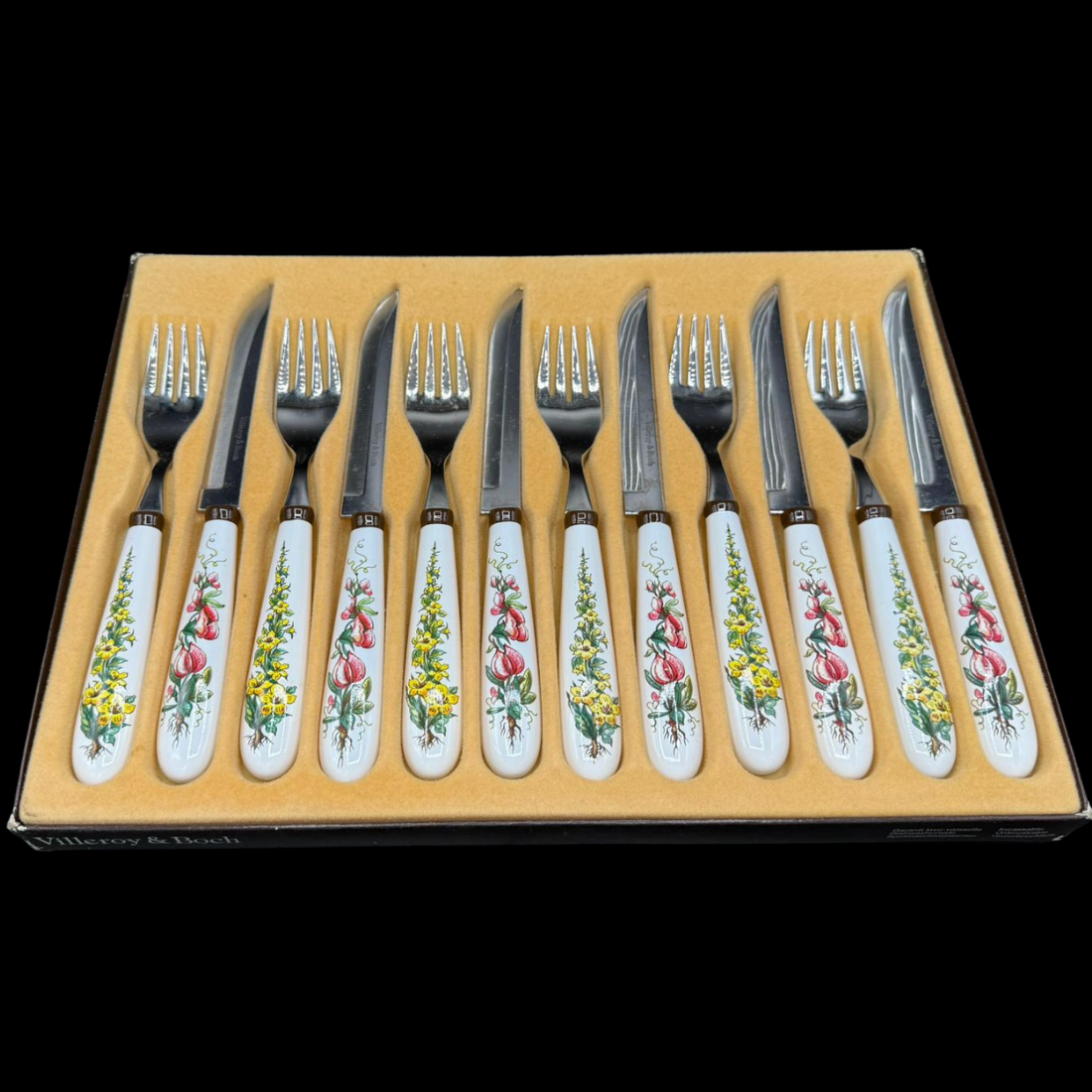 Villeroy & Boch Botanica: Set mit 6 Gabeln und 6 Steakmessern in OVP (Besteck) (9471284183364)