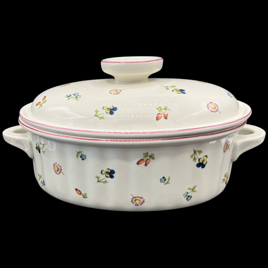 Villeroy & Boch Petite Fleur: Bräter / Auflaufform mit Deckel, groß - Vilbofour / Kochgeschirr (8692529004868)