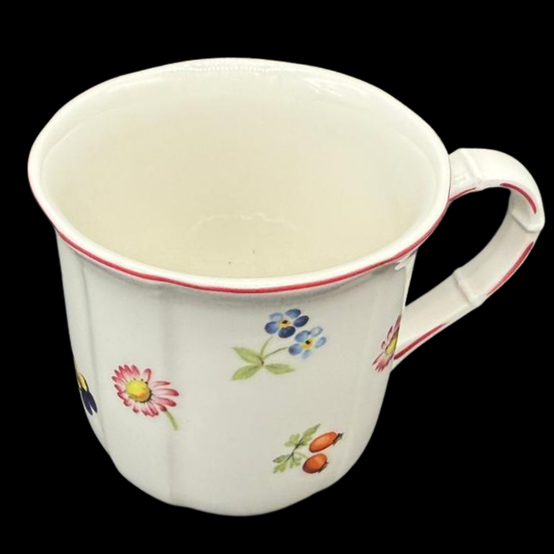 Villeroy & Boch Petite Fleur: Henkelbecher / Kaffeebecher mit Unterteller (15287707926852)