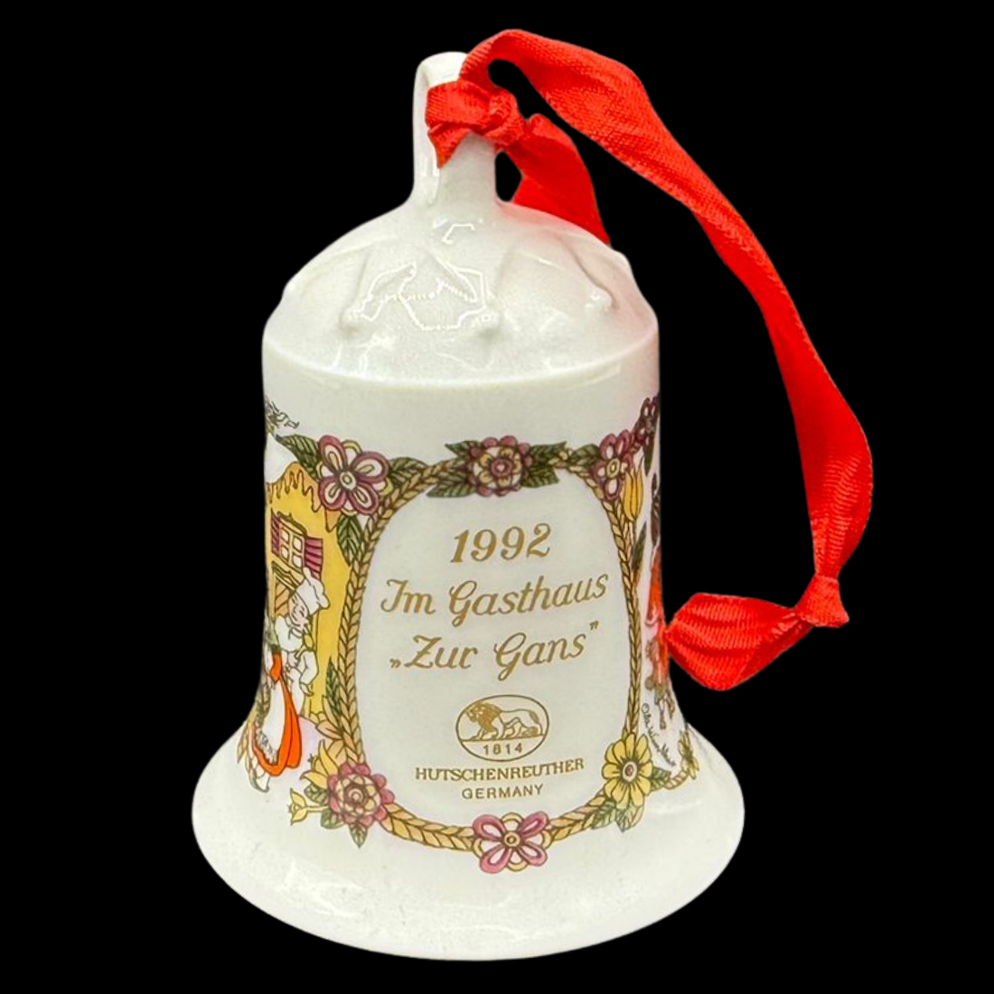 Hutschenreuther Weihnachtsglocke: 1992 Im Gastahaus- neu und in OVP (15295416860996)