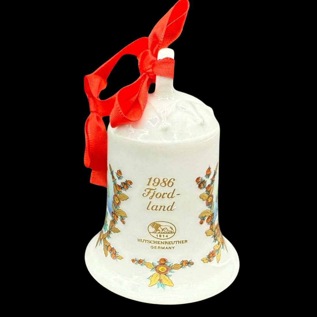 Hutschenreuther Weihnachtsglocke: 1986 Fjordland - neu und in OVP (15295411192132)
