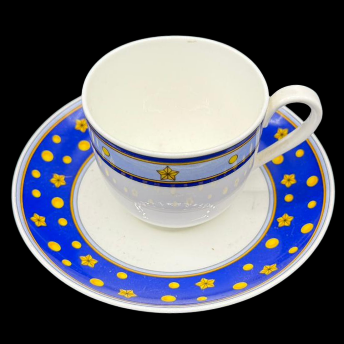 Villeroy & Boch Sun, Moon and Stars: Kaffeetasse / Tasse mit Unterteller, blau (7120882860169)