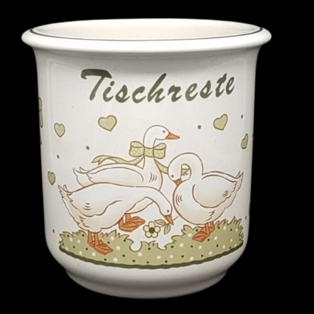 Pfalzkeramik Gänseglück: Behälter für Tischreste / Tischrestebehälter / Tischrestemülleimer / Gefäß