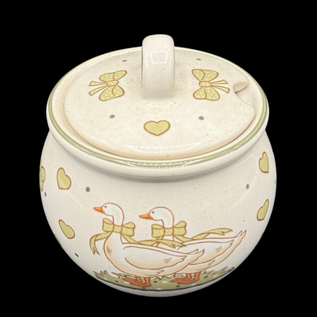 Pfalzkeramik Gänseglück: Marmeladedose / Zuckerdose