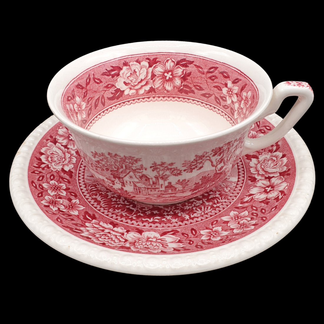 Villeroy & Boch Rusticana rot: Jumbotasse / Teetasse XXL mit Unterteller