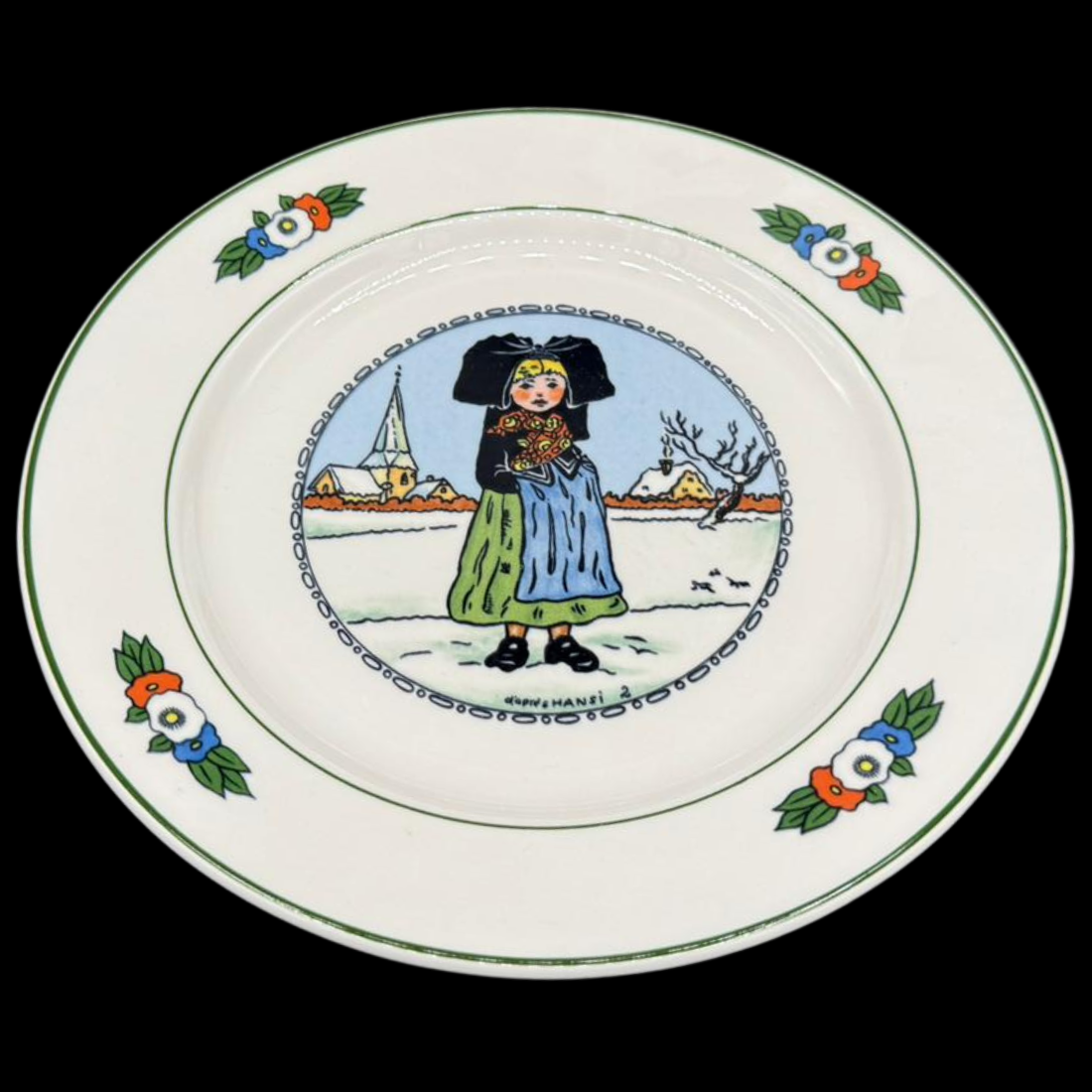Villeroy & Boch Hansi d´alsace: Speiseteller / flacher Teller "Winter" - neuwertig