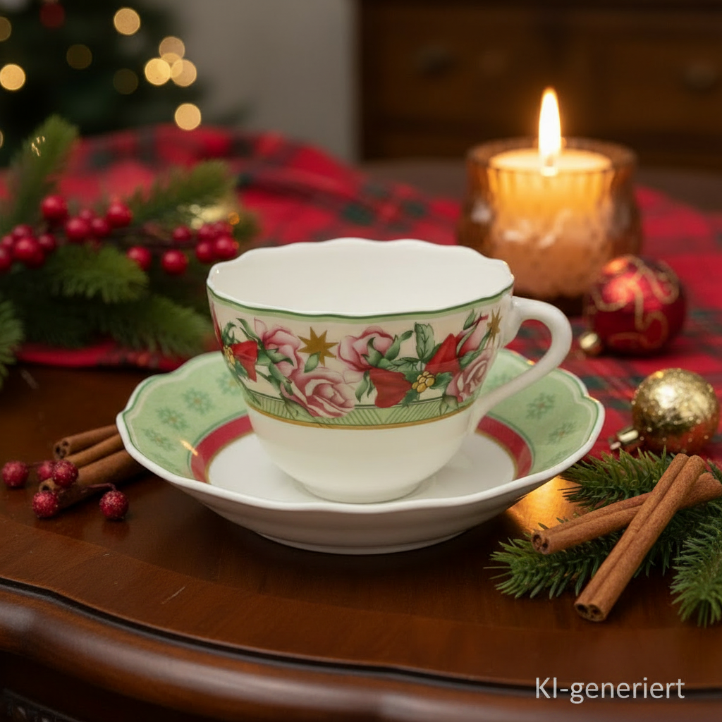 Hutschenreuther Medley Parklane Christmas: Kaffeetasse / Tasse mit Unterteller