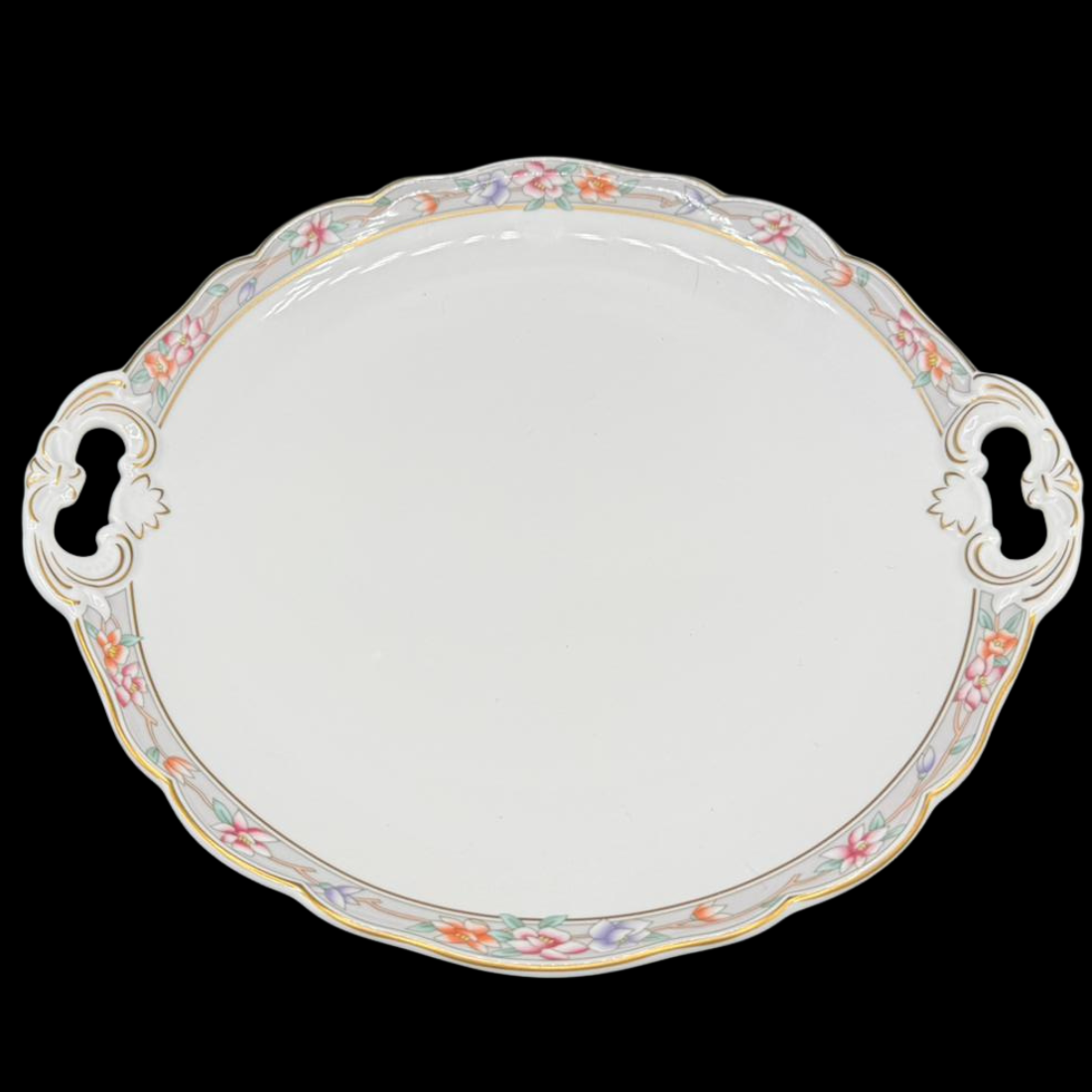 Hutschenreuther Maria Theresia Fürstenau: Tortenplatte / Kuchenplatte mit Griff - neu