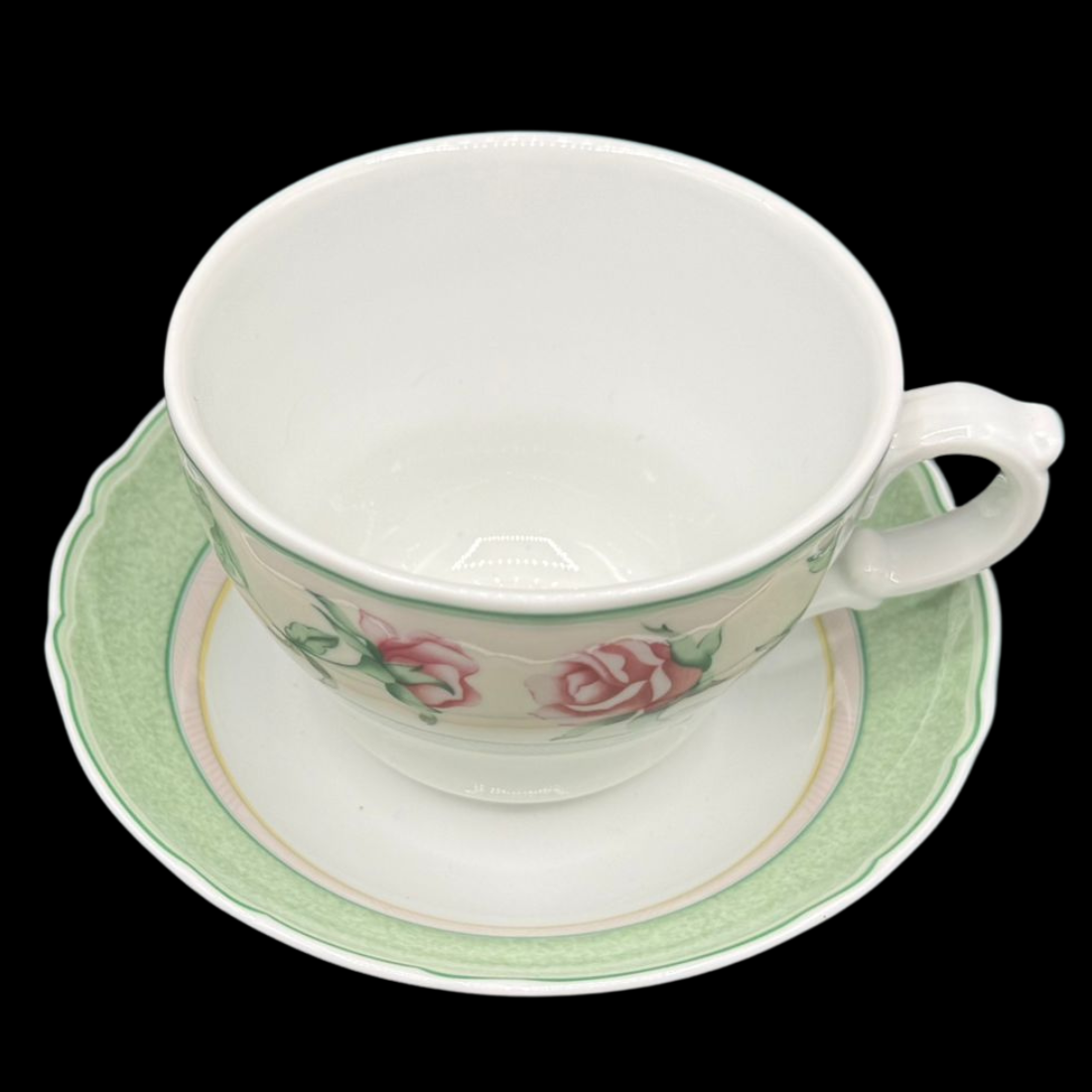 Hutschenreuther Medley Parklane: Jumbotasse / Cappuccinotasse / Frühstückstasse mit Unterteller