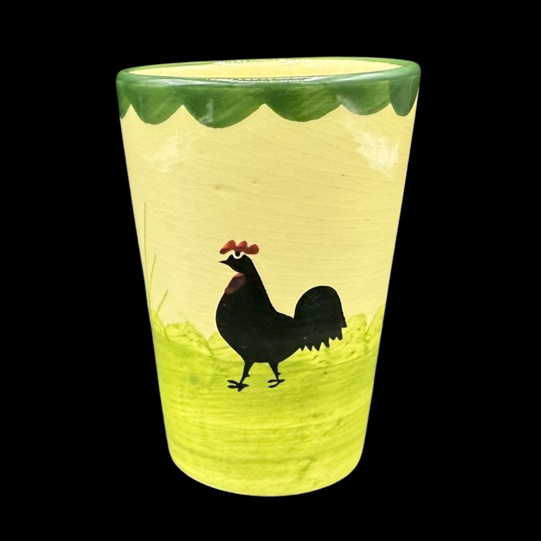 Zeller Keramik Hahn und Henne: Becher / Trinkbecher / Saftbecher - gebraucht