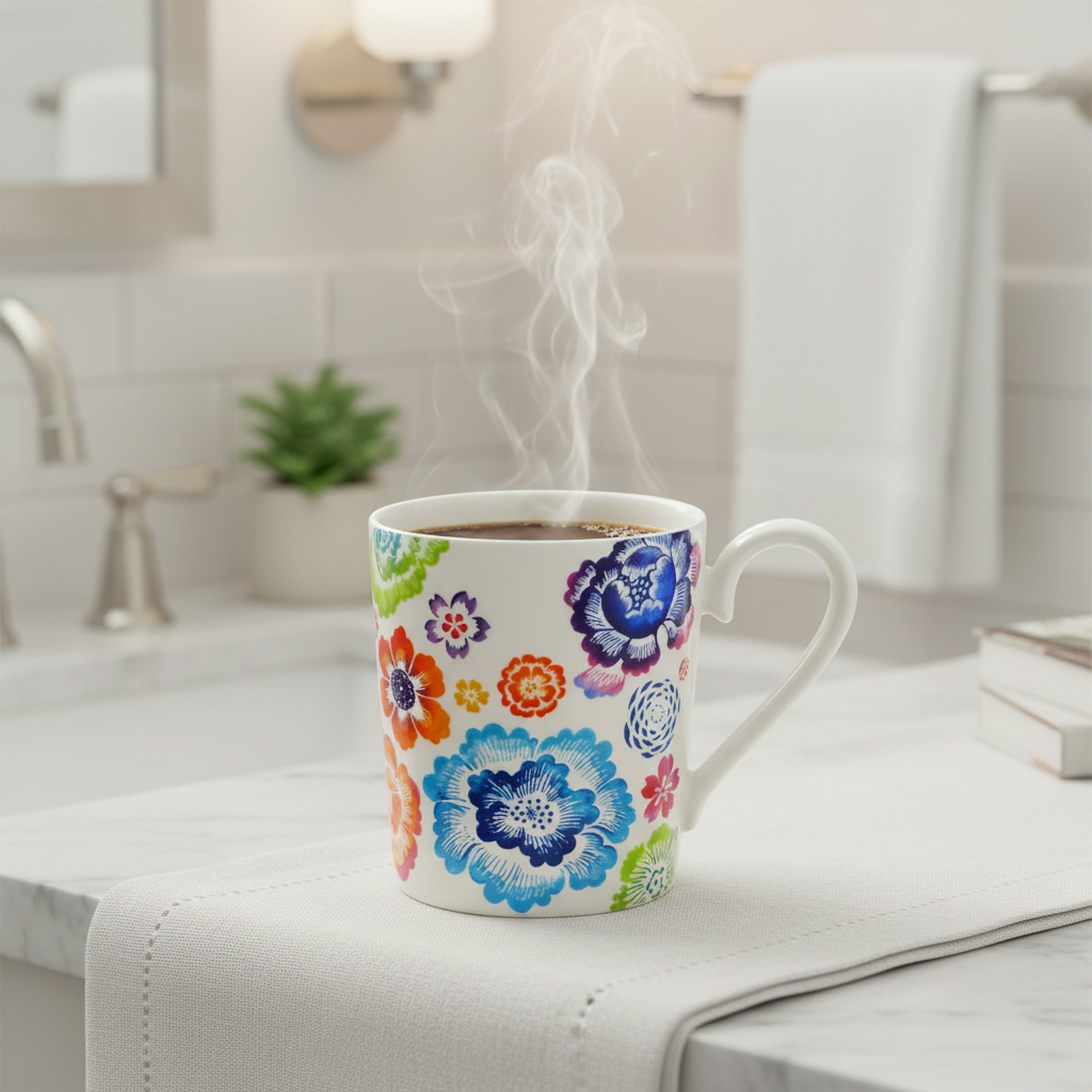 Villeroy & Boch Anmut Bloom: Henkelbecher / Kaffeebecher / hohe Kaffeetasse - neu
