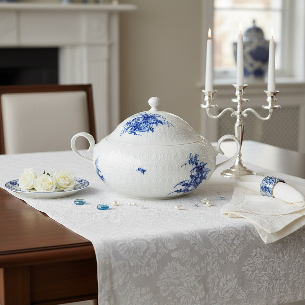 Rosenthal Romanze in blau: Suppenterrine / Terrine / Ragoutschüssel / Schüssel mit Deckel - neu