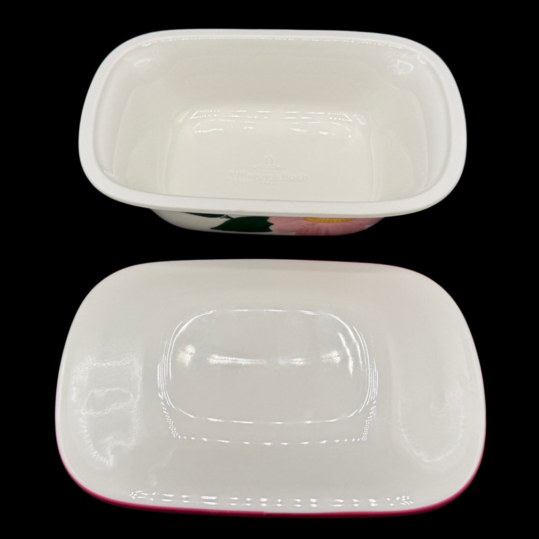 Villeroy & Boch Rose Sauvage: Butterdose, zweiteilig - neu