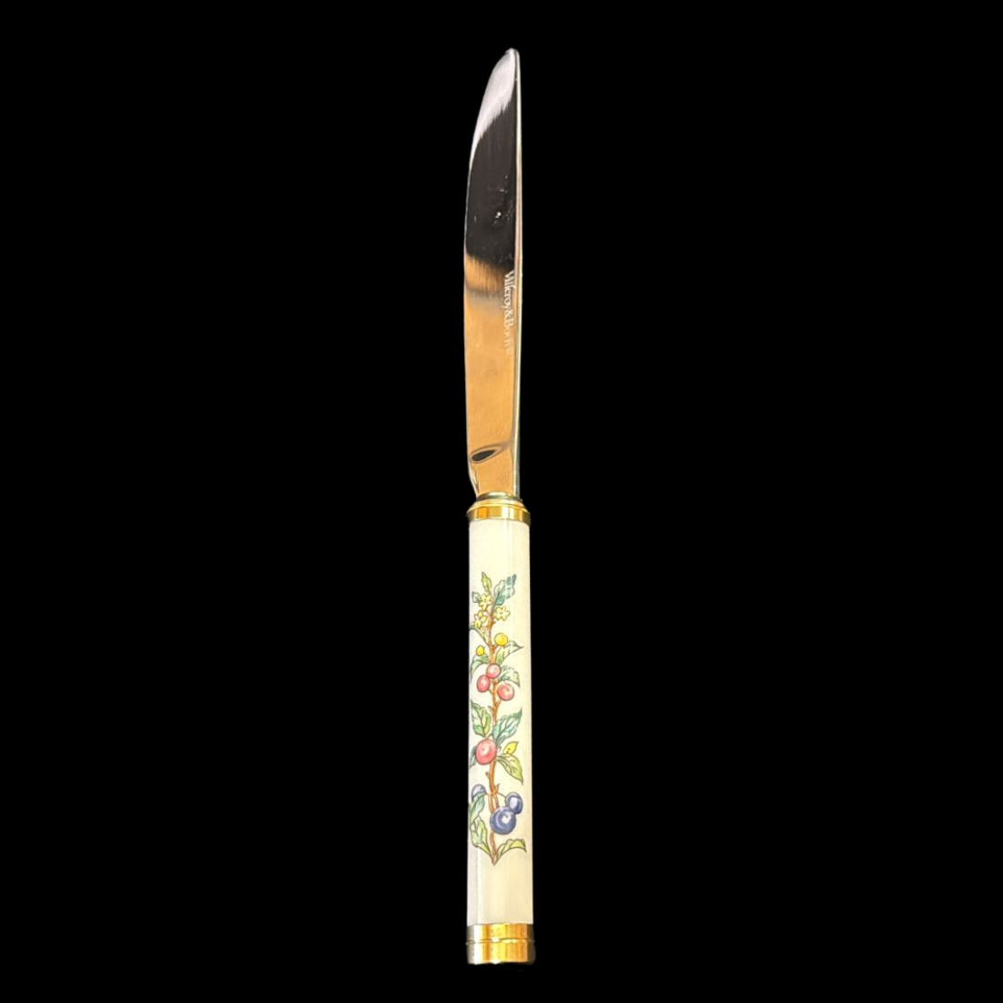 Villeroy & Boch Botanica: Messer / Speisemesser mit Porzellangriff (Besteck) - neuere Form - 21 cm