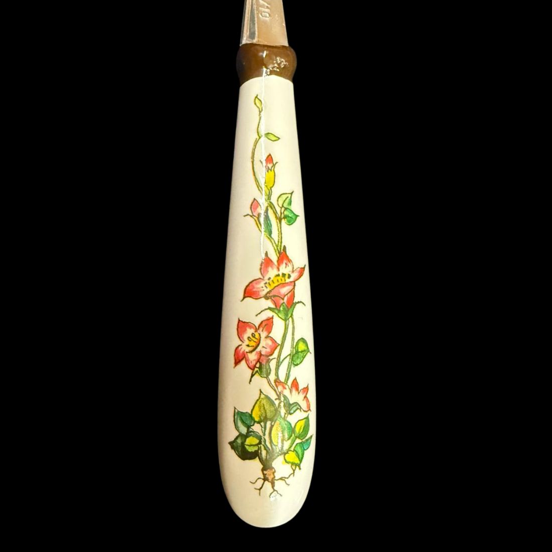 Villeroy & Boch Botanica: Sahnelöffel / Kaffeelöffel mit Porzellangriff - rot (Besteck)