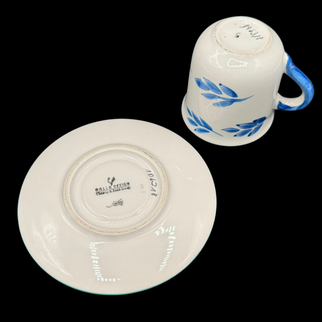Villeroy & Boch Gallo Switch 3 Portugal: Mokkatasse / Espressotasse mit Unterteller, Blue Leaves