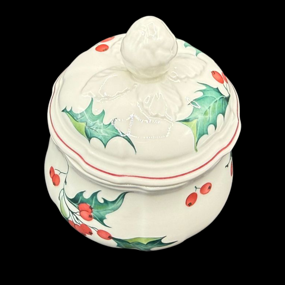 Villeroy & Boch Holly: Zuckerdose mit Deckel - Weihnachten