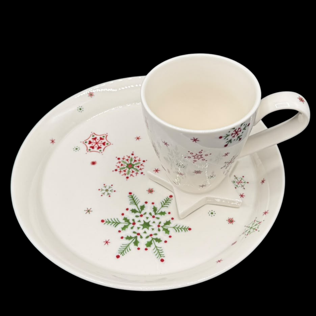 Villeroy & Boch New Modern Christmas: Henkelbecher / Kaffeebecher mit Gebäckteller
