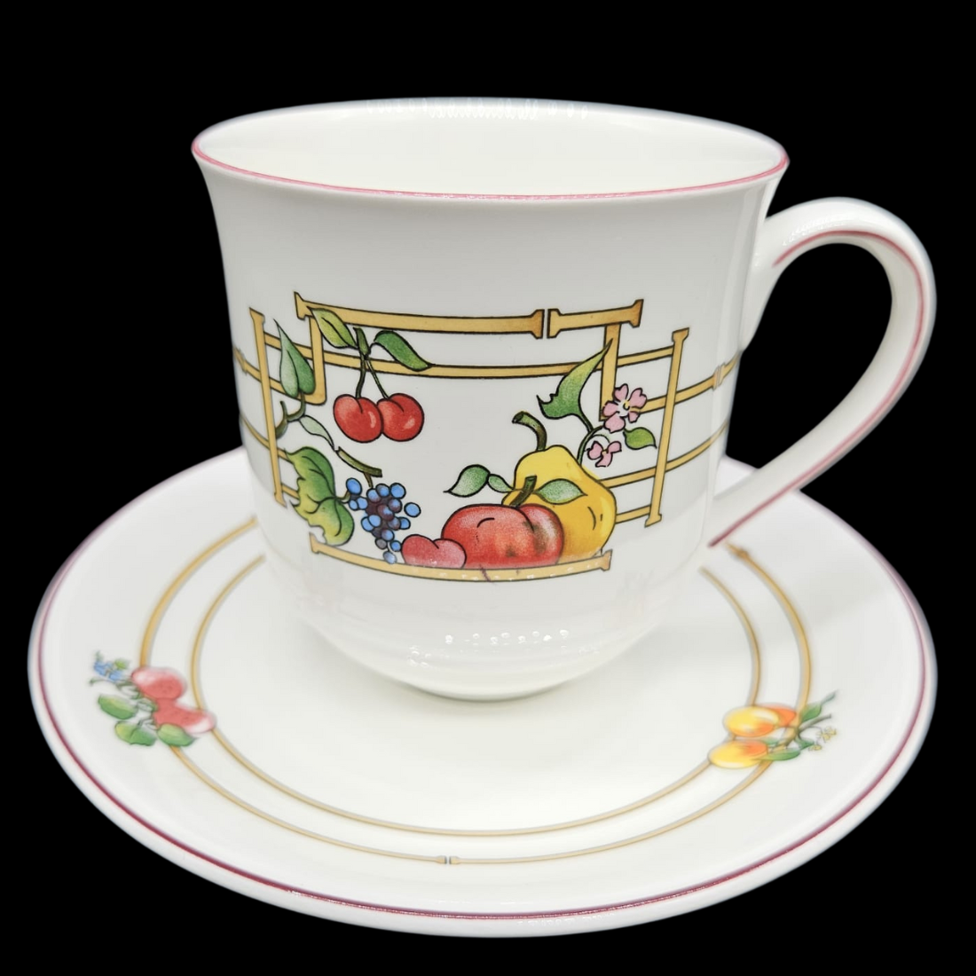 Villeroy & Boch Mon Jardin: Henkelbecher / Kaffeebecher mit Unterteller (14977006600516)