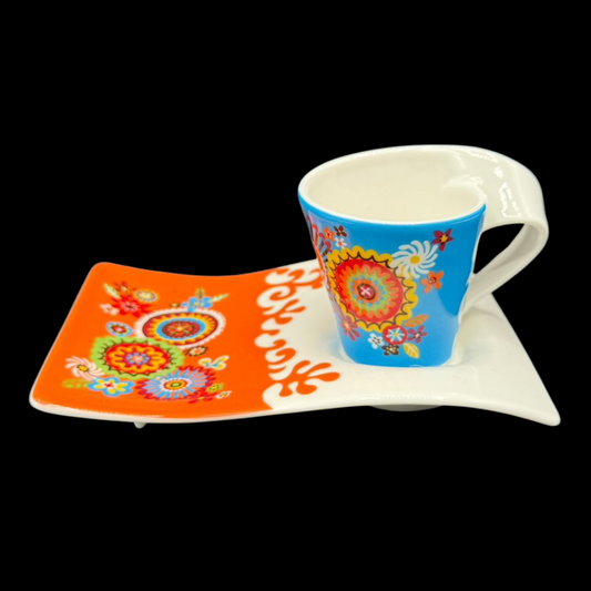 Villeroy & Boch New Wave: Mokkatasse mit Unterteller - Samba (15148987515204)