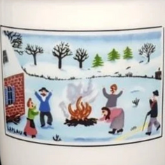 Villeroy & Boch Naif Christmas: Kaffeebecher / Henkelbecher Lagerfeuer - neu (7121030578313)