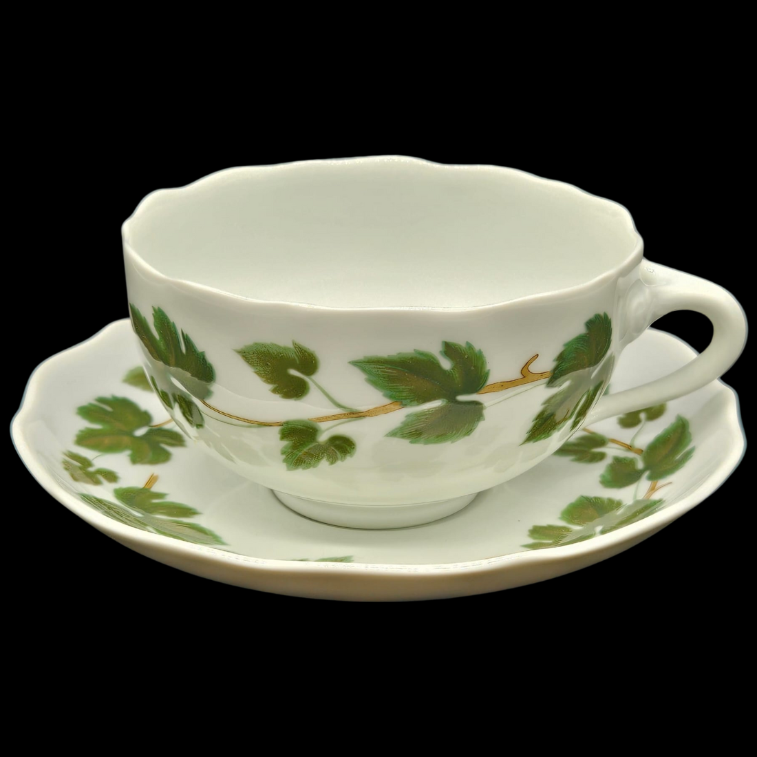 Hutschenreuther Weinblätter: Teetasse / Tasse mit Unterteller (15004253782340)