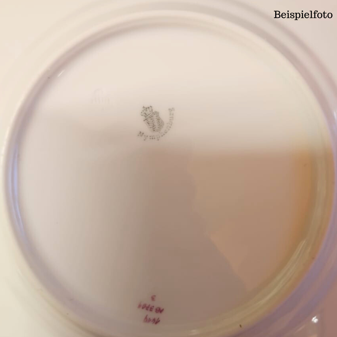 Nymphenburg Blumendekor purpur Korbrand: Kuchenteller / Frühstücksteller (7121059905673)