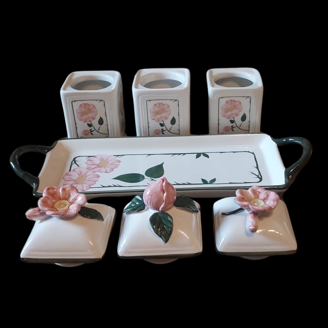 Villeroy & Boch Wildrose: Tablett mit drei Marmeladendosen Charm (14900476248388)