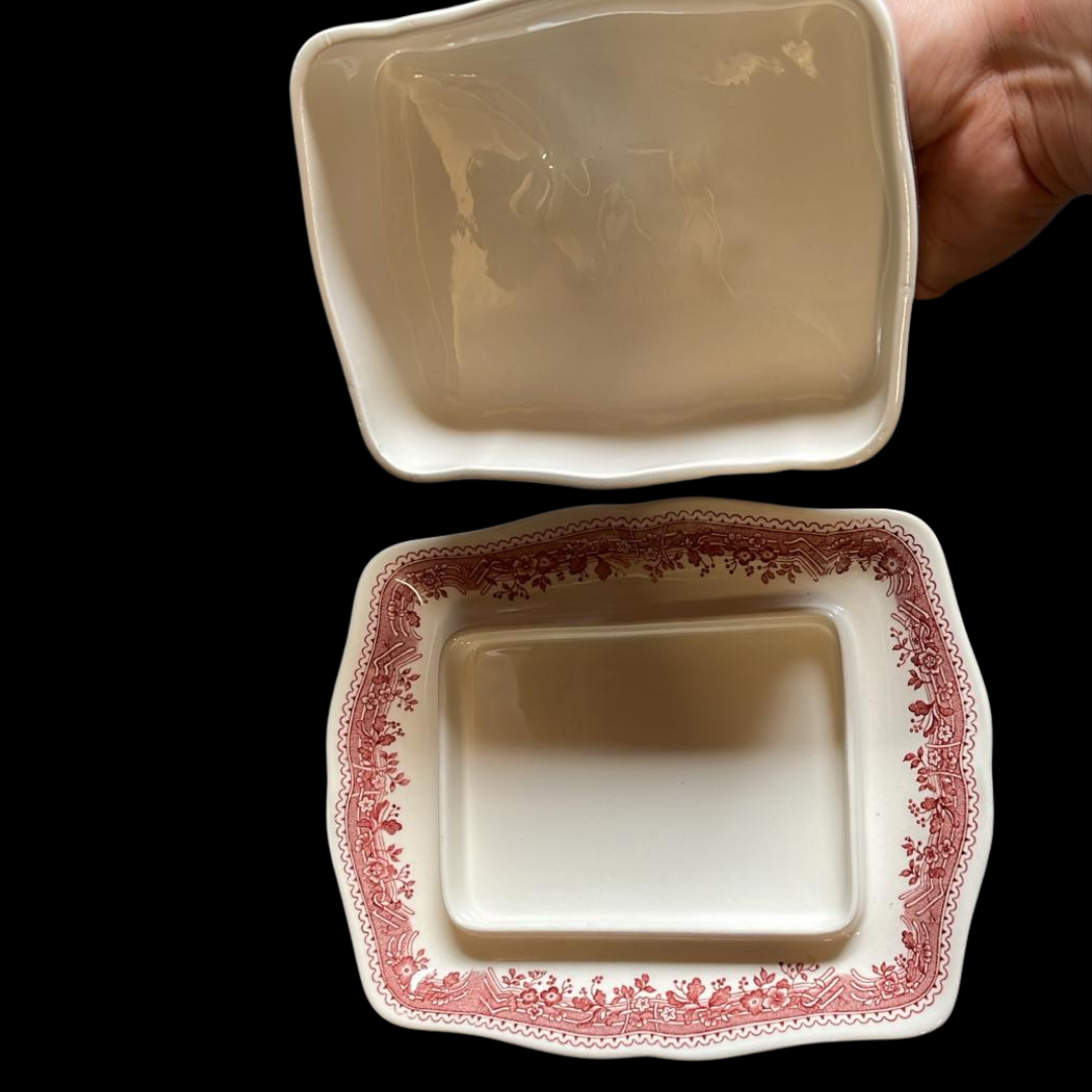 Villeroy & Boch Burgenland rot: Butterdose, zweiteilig (7120826925193)