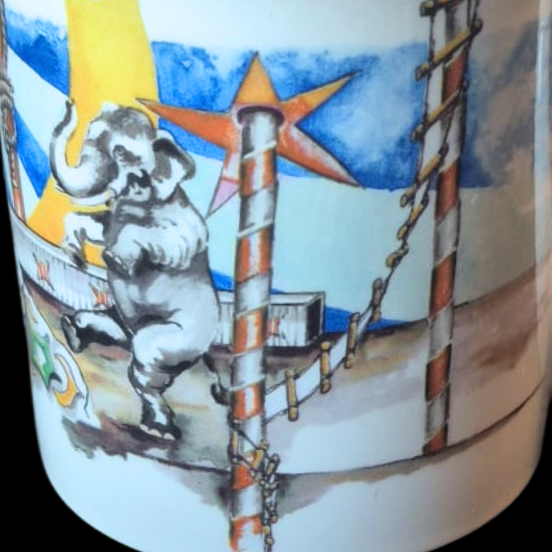 Villeroy & Boch Rolf Knie Zirkus: Henkelbecher / Kaffeebecher / hohe Kaffeetasse Elefant (15085801668932)