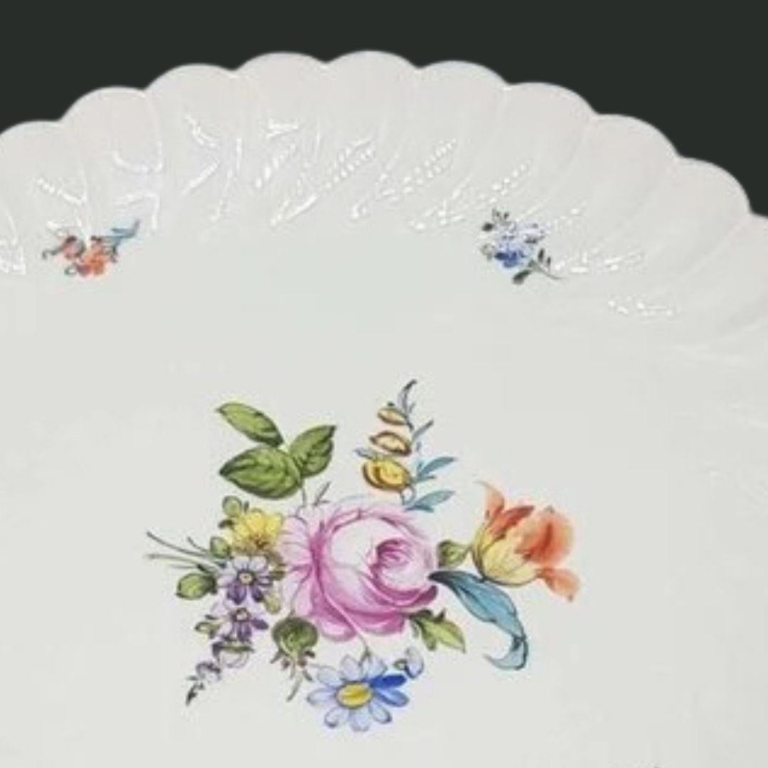 Nymphenburg Welle gerippt: Griffschale / Schale ca 26 cm (7121050861705)