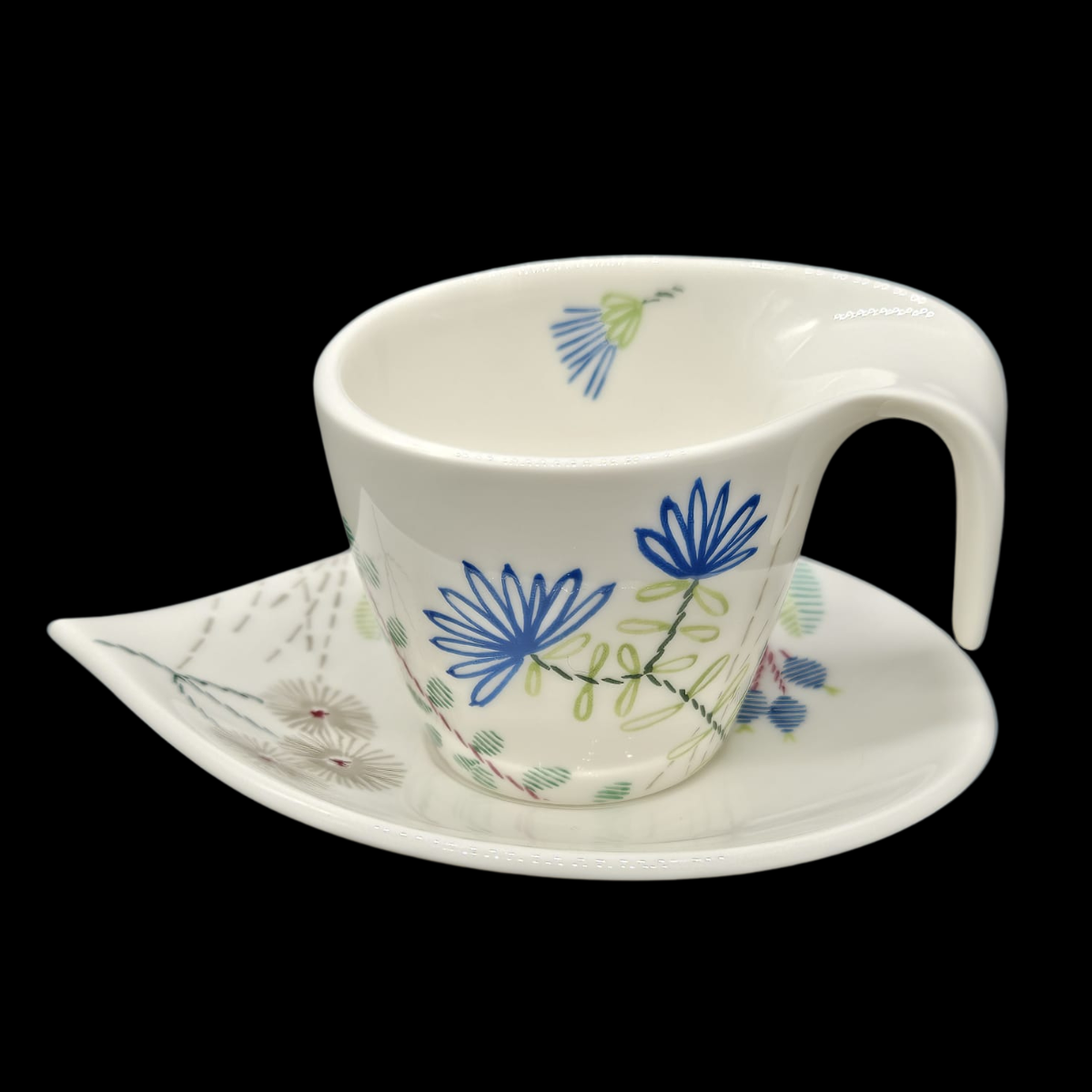 Villeroy & Boch Flow Couture: Mokkatasse / Espressotasse mit Unterteller - neu (8856530059588)