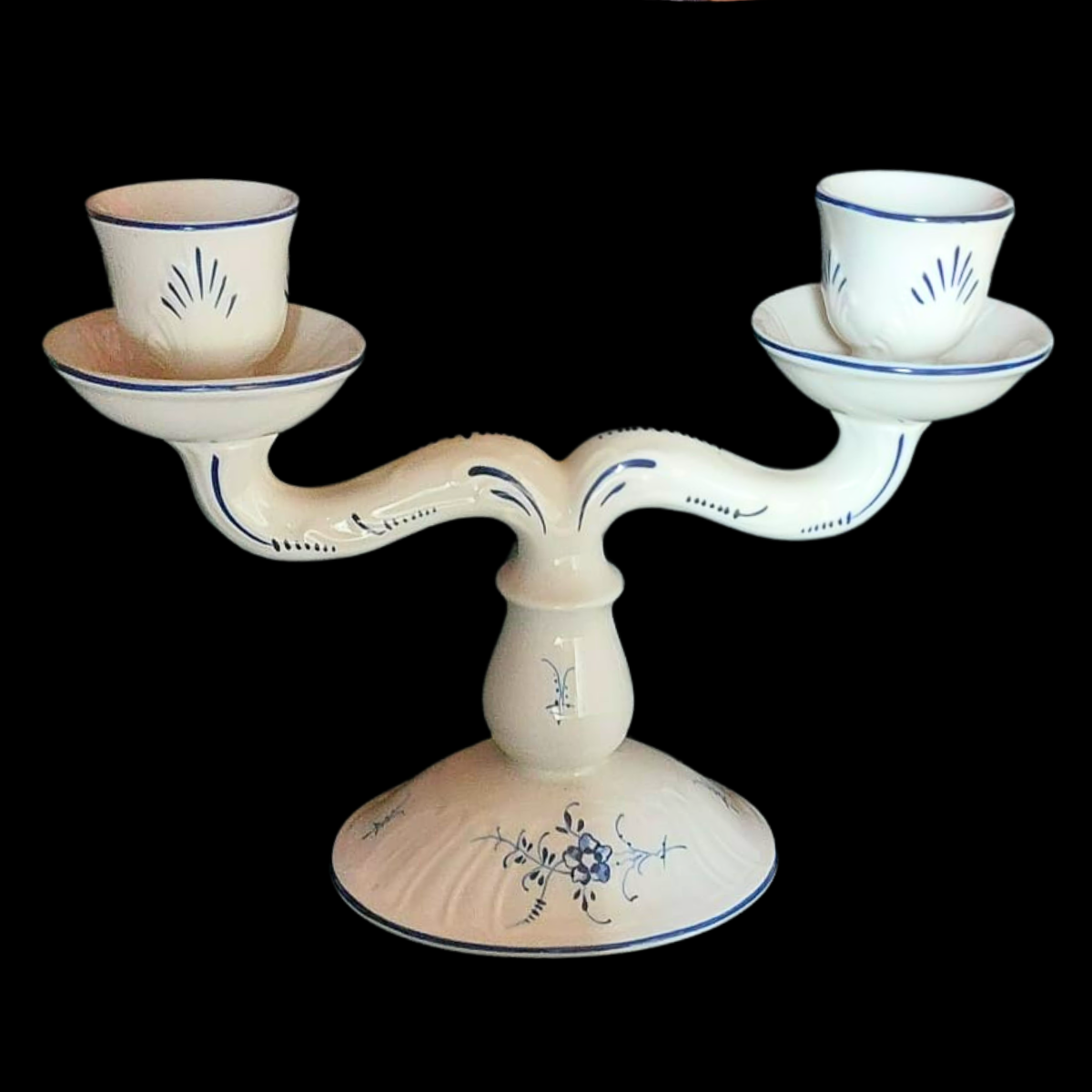 Villeroy & Boch Vieux Luxembourg / Alt Luxemburg: Kerzenständer / Leuchter, zweiarmig (8886040461636)