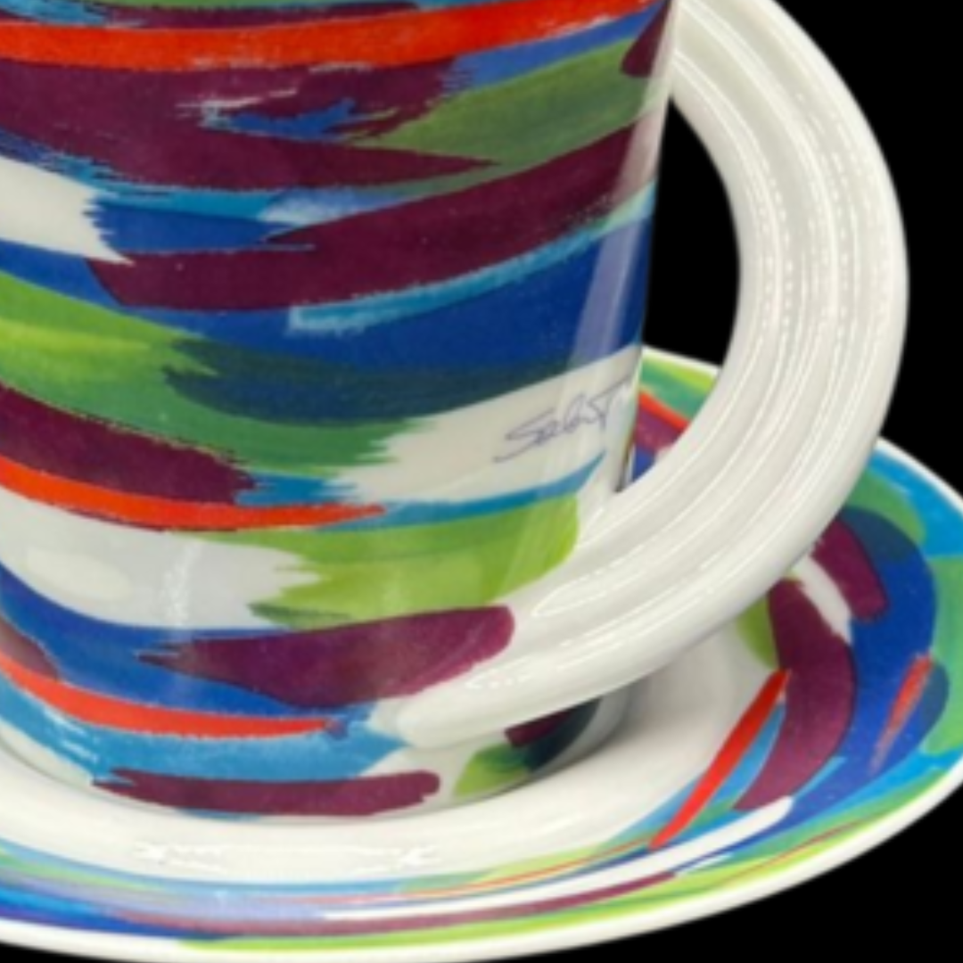 Rosenthal Cupola Colorata: Kaffeetasse/ Tasse mit Unterteller (9430378414404)